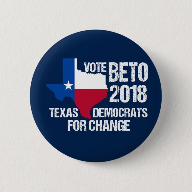 Vote Beto 2018 Senate Texas Democrats 6 Cm Round Badge (Front)