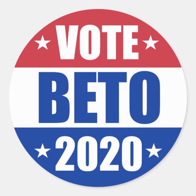 Vote Beto O'rourke for President 2020 Election Classic Round Sticker (Front)