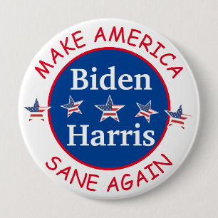Vote Biden and Harris American Flag 2020 Election 10 Cm Round Badge
