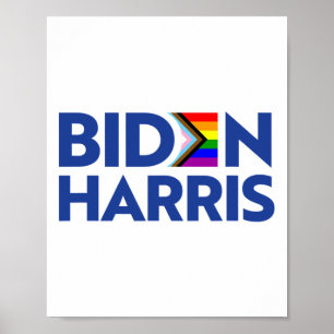 Vote Biden Harris Lgbt Lgbtq Progress Pride Flag J Poster