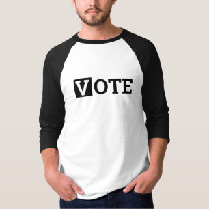 Vote Black and White Lettering with Black Box T-Shirt