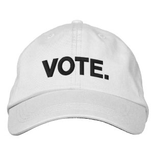 Vote black and white modern bold text embroidered hat