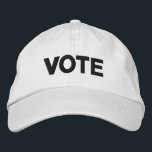 Vote, black and white modern embroidered hat<br><div class="desc">Vote,  black and white modern Embroidered Baseball Cap.</div>