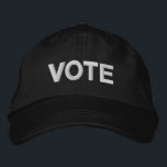 Vote, black and white modern embroidered hat<br><div class="desc">Vote,  black and white modern Embroidered Baseball Cap.</div>