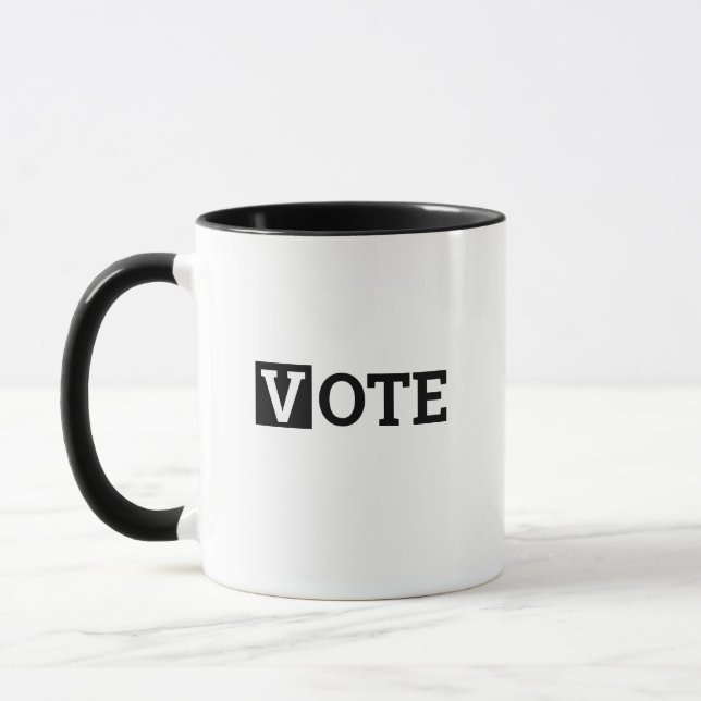 Vote Black and White Mug (Left)