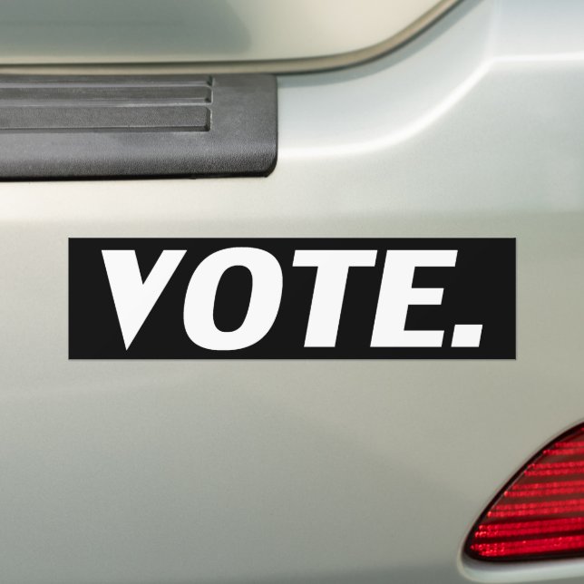 Vote black and white typography modern  bumper sticker (On Car)