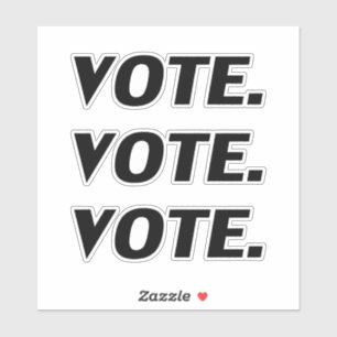 "vote" black letters -
