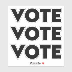 "Vote" Black letters, 3 stickers per sheet