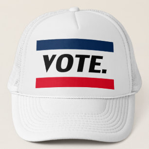"Vote" black letters, red blue white Trucker Hat