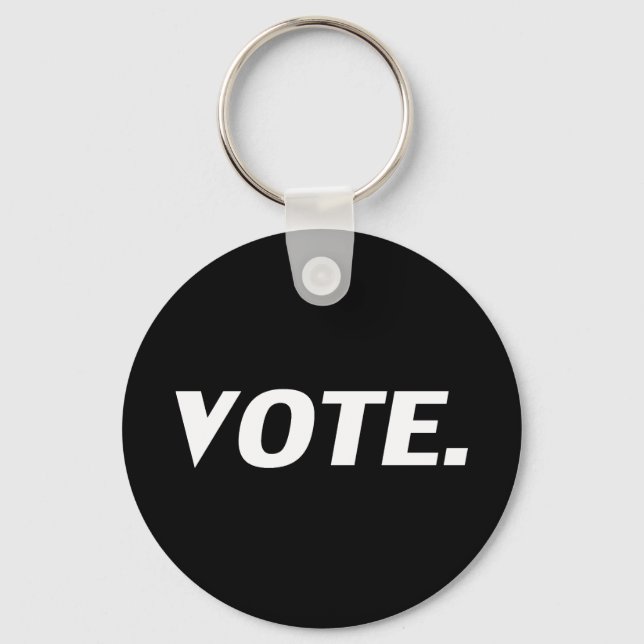 vote - black white key ring (Front)
