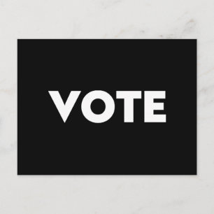 "vote" black white postcard