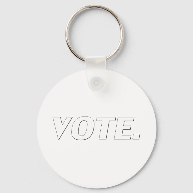 vote - black white simple minimalist key ring (Front)