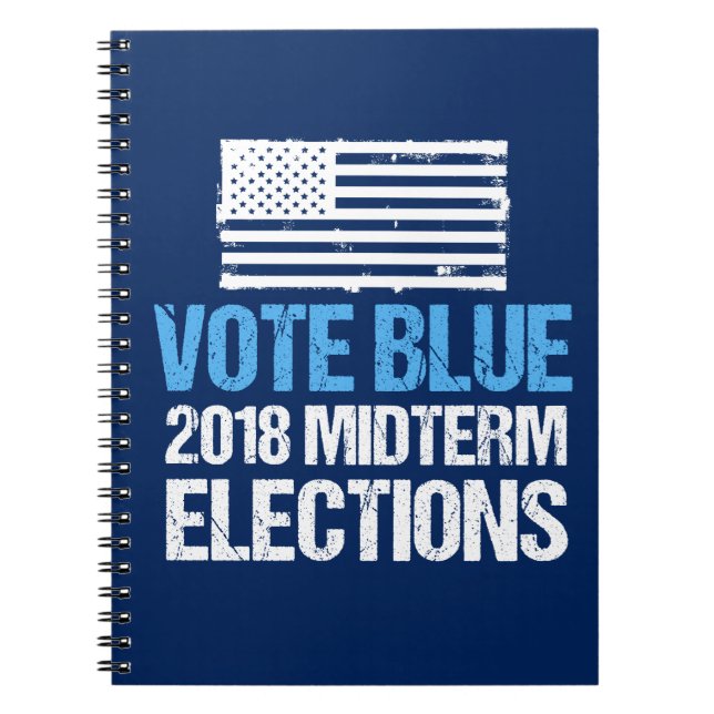 Vote Blue 2018 Midterm Elections Democrat Notebook (Front)
