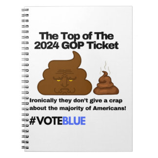 Vote Blue 2024: Anti-Trump Poop Emoji Design Notebook