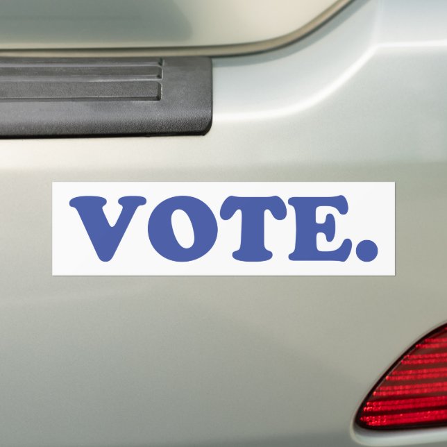 Vote blue and white elections car Bumper Sticker (On Car)
