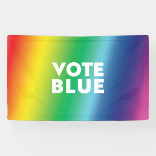 Vote Blue, Biden white letters pride lgbtq lgbt Banner