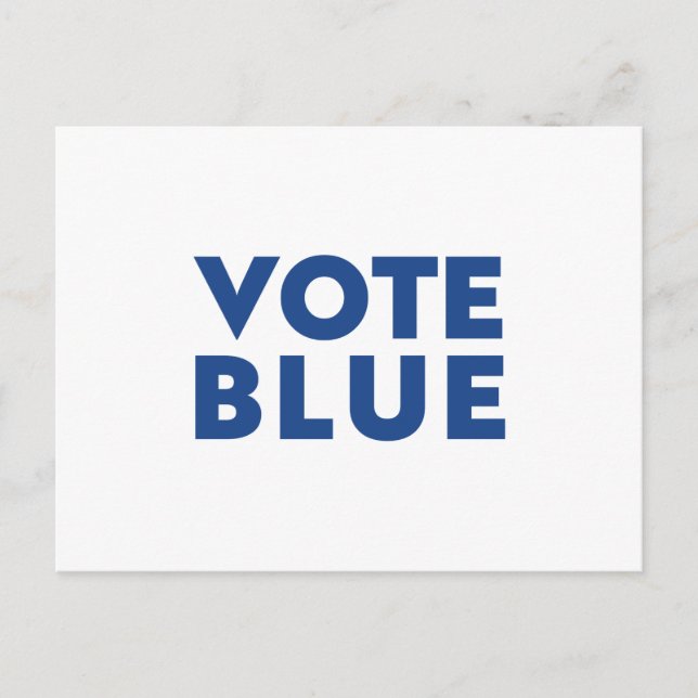 "vote blue" blue white postcard (Front)