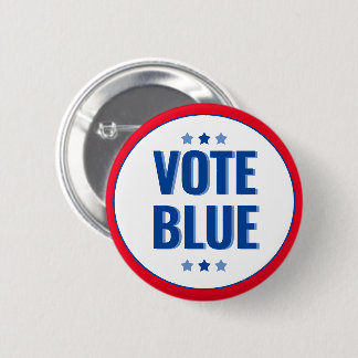 Vote Blue Bold Blue White Election 6 Cm Round Badge