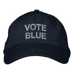 Vote Blue bold text political Embroidered Hat