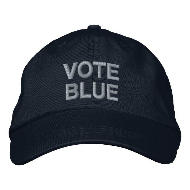 Vote Blue bold text political Embroidered Hat (Front)
