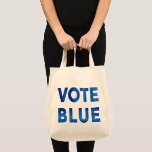 Vote Blue bold watercolor political 2-sided Tote Bag