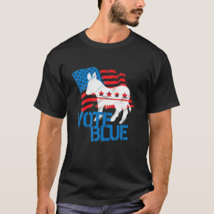 Vote Blue Democrat Donkey American Flag T Shirt