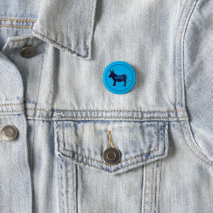 VOTE Blue Donkey Election Day USA Voting Patriotic 3 Cm Round Badge