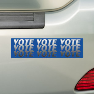 vote - blue / grey / white - Bumper Sticker