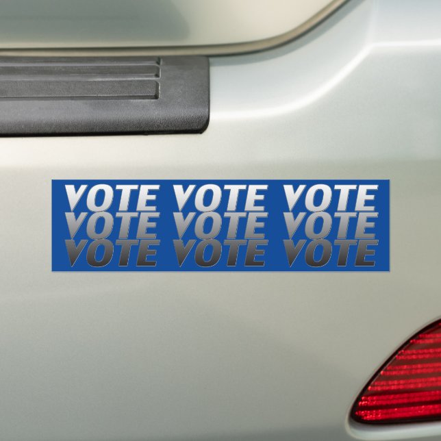 vote - blue / grey / white - Bumper Sticker (On Car)