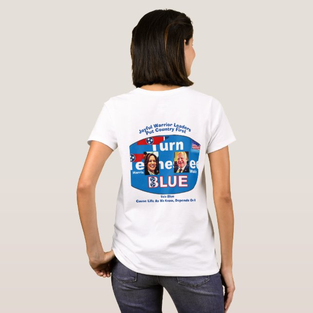 Vote Blue Harris Walz T-Shirt (Back Full)
