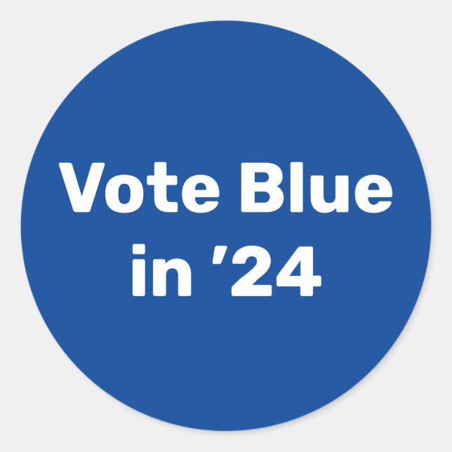 Vote Blue in 2024 Classic Round Sticker (Front)