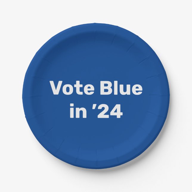 Vote Blue in 2024 Paper Plate (Front)