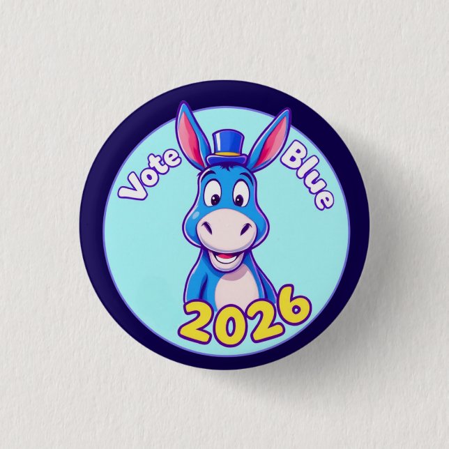 vote blue in 2026 3 cm round badge (Front)