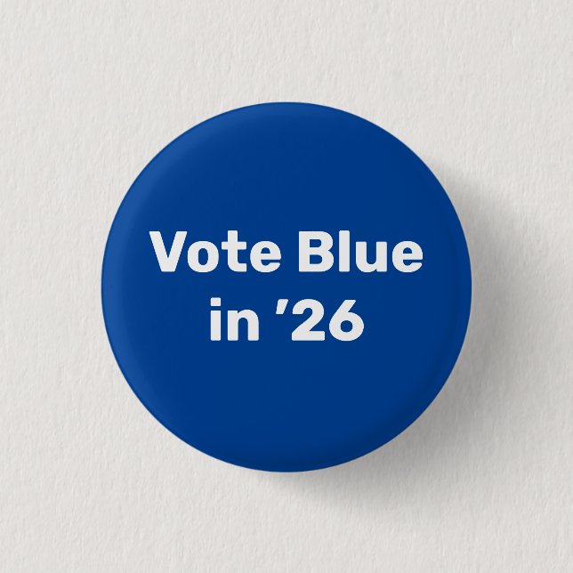 Vote Blue in 2026 3 Cm Round Badge (Front)