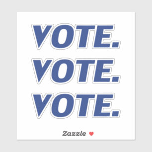"vote" blue letters -