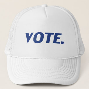 "vote" blue letters trucker hat