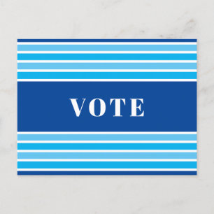 Vote. Blue Lines. Postcard