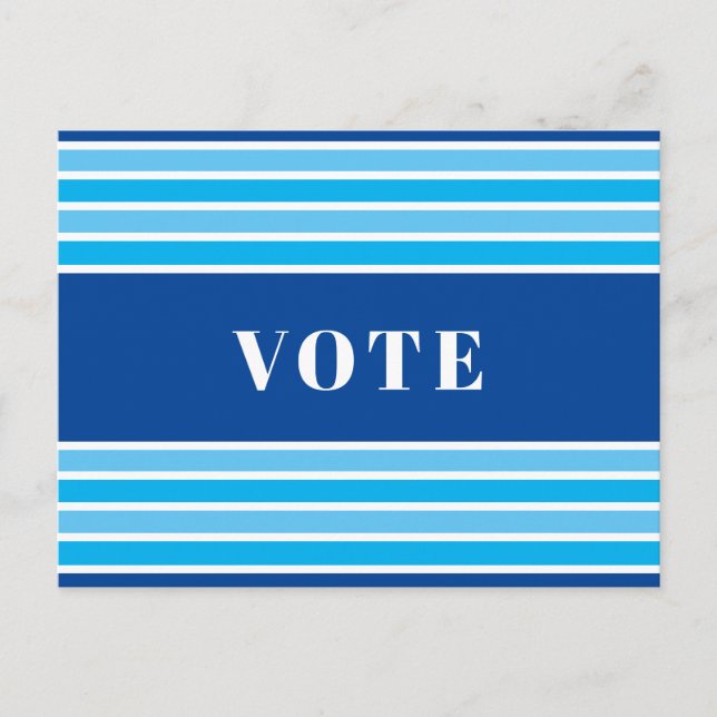 Vote. Blue Lines. Postcard (Front)