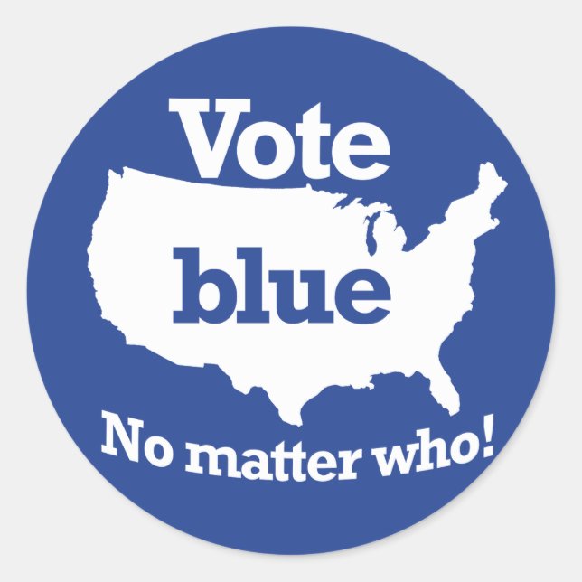 Vote Blue No Matter Who Classic Round Sticker (Front)