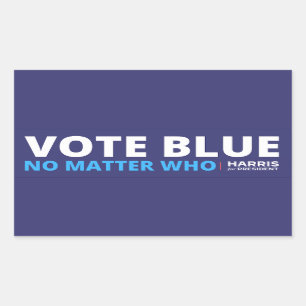 vote blue no matter who, harris for president rectangular sticker