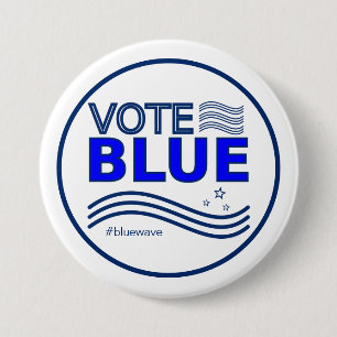 Vote Blue Political Election Campaign Message   7.5 Cm Round Badge