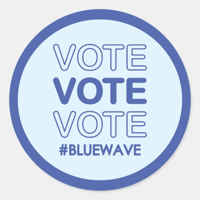 Vote Blue Political Election Campaign Message Classic Round Sticker (Front)