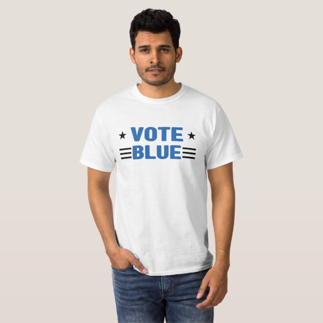 Vote Blue Political Election Campaign Message T-Shirt (Front Full)