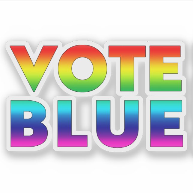 "Vote Blue" pride lgbtq lgbt rainbow colours (Front)