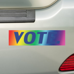 Vote Blue pride rainbow colours car Bumper Sticker