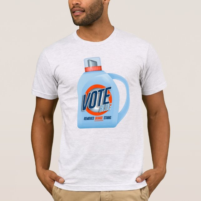VOTE BLUE: Removes Orange Stains T-Shirt (Front)