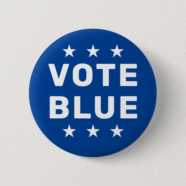Vote Blue sign 6 Cm Round Badge (Front)