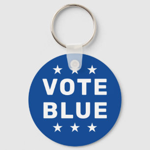 Vote Blue sign Key Ring