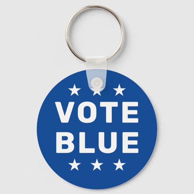 Vote Blue sign Key Ring (Front)