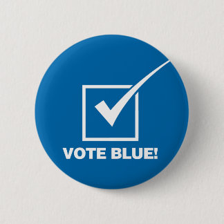 Vote Blue - Solid 6 Cm Round Badge
